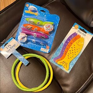 NEW 3 sets of DIVE STICKS- torpedoes, fish, rings
